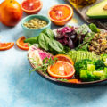 Healthy,Vegetarian,Buddha,Bowl,Salad,With,Vegetables,,Avocado,,Blood,Orange,