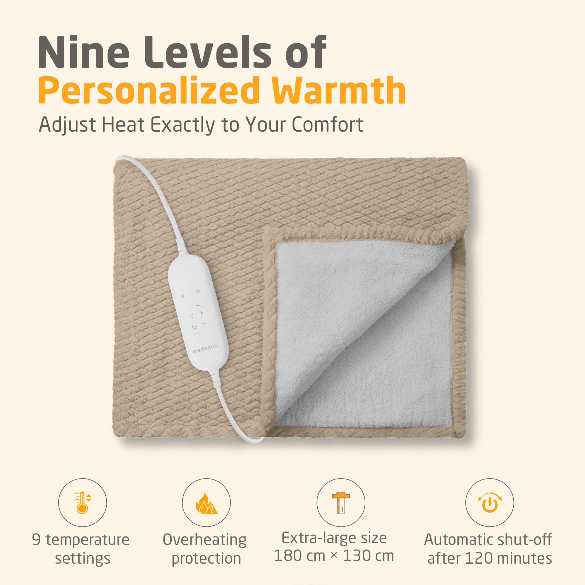 HB 419 | Cozy Heated Blanket | sand cream
