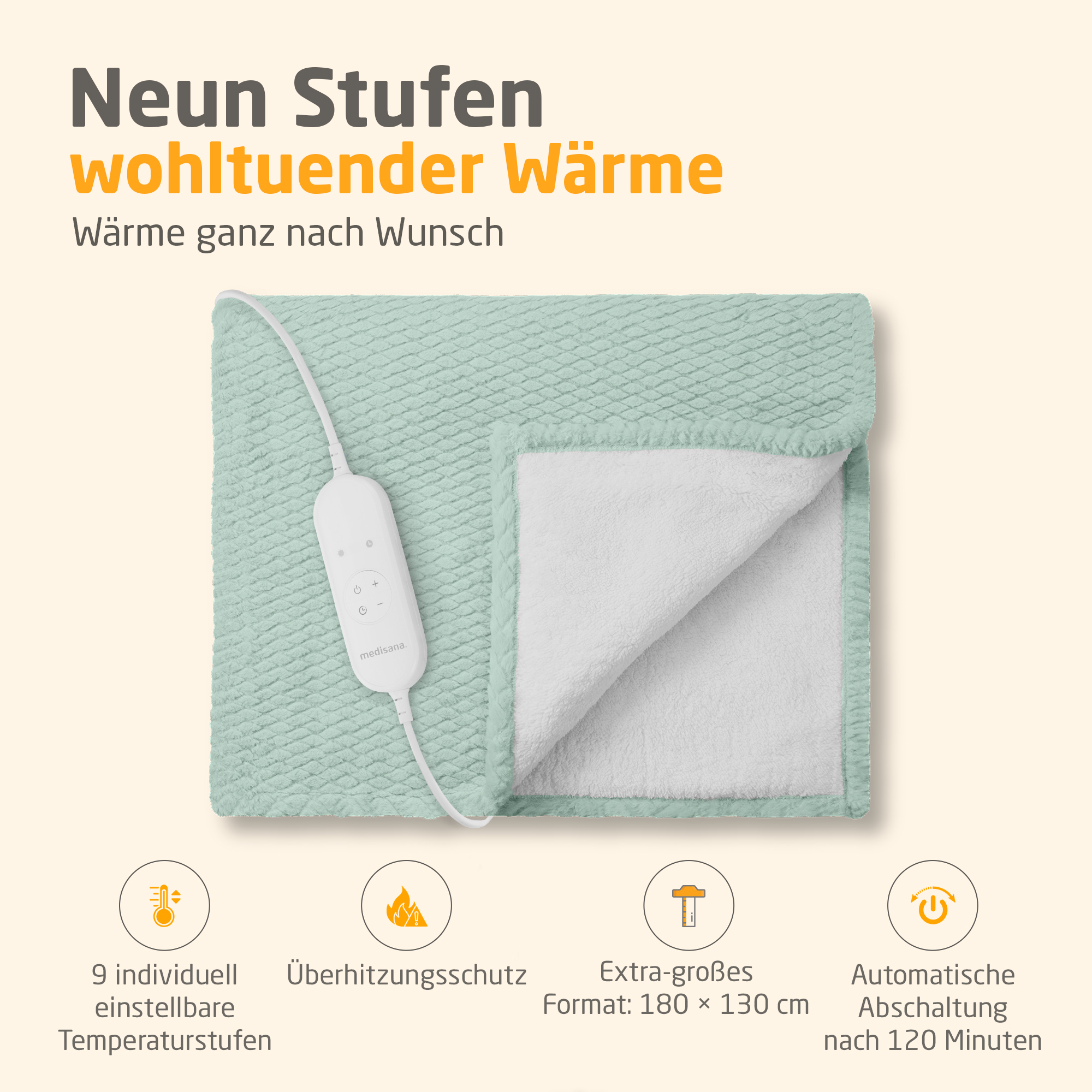 HB 417 | Kuschelheizdecke | salbeigrün