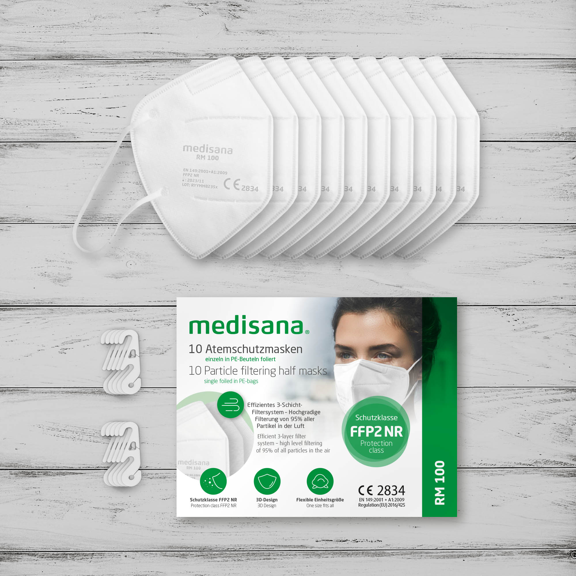 medisana RM 100 FFP2 mask - 10 pieces - white