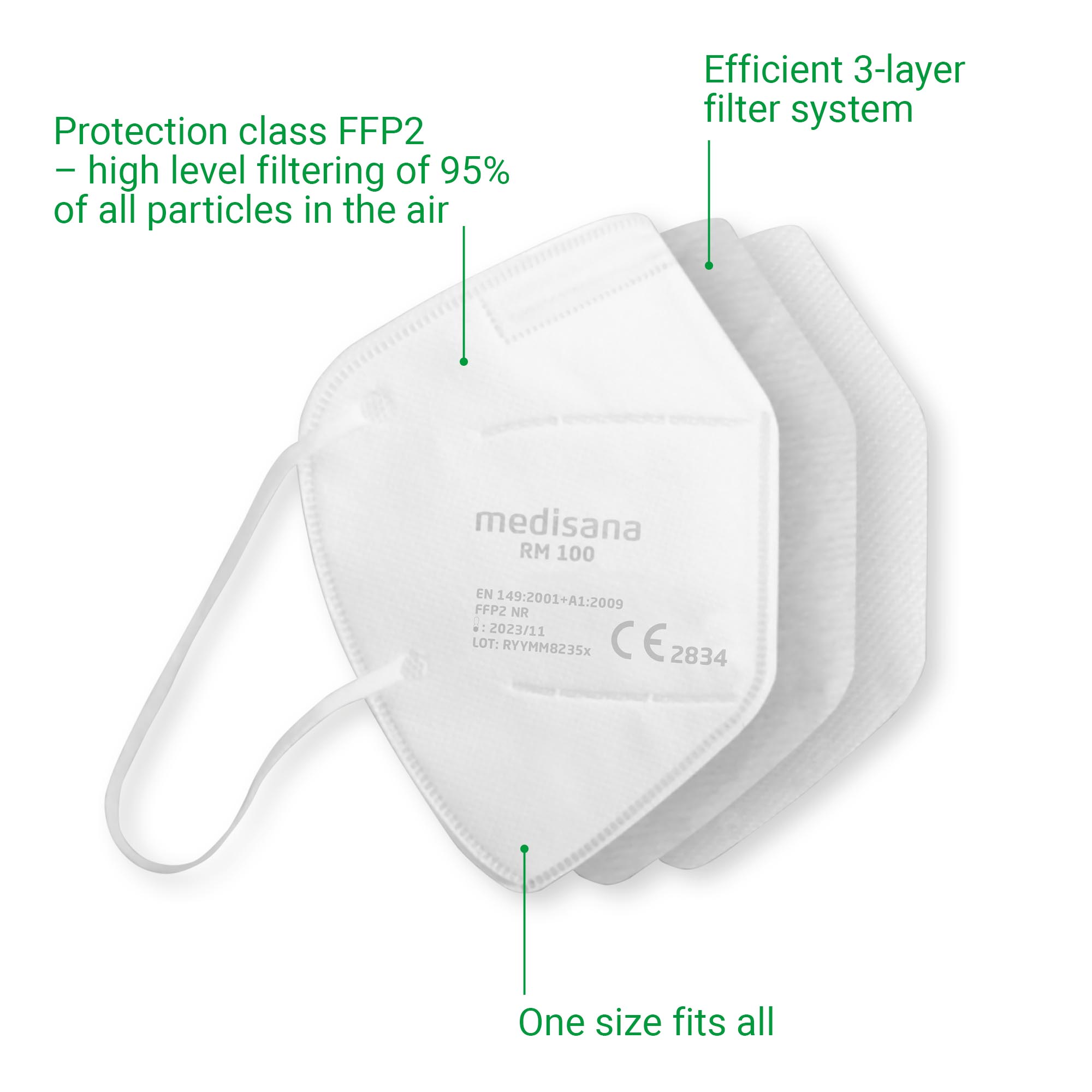 RM 100 FFP2 Maske - 10 Stück - weiß