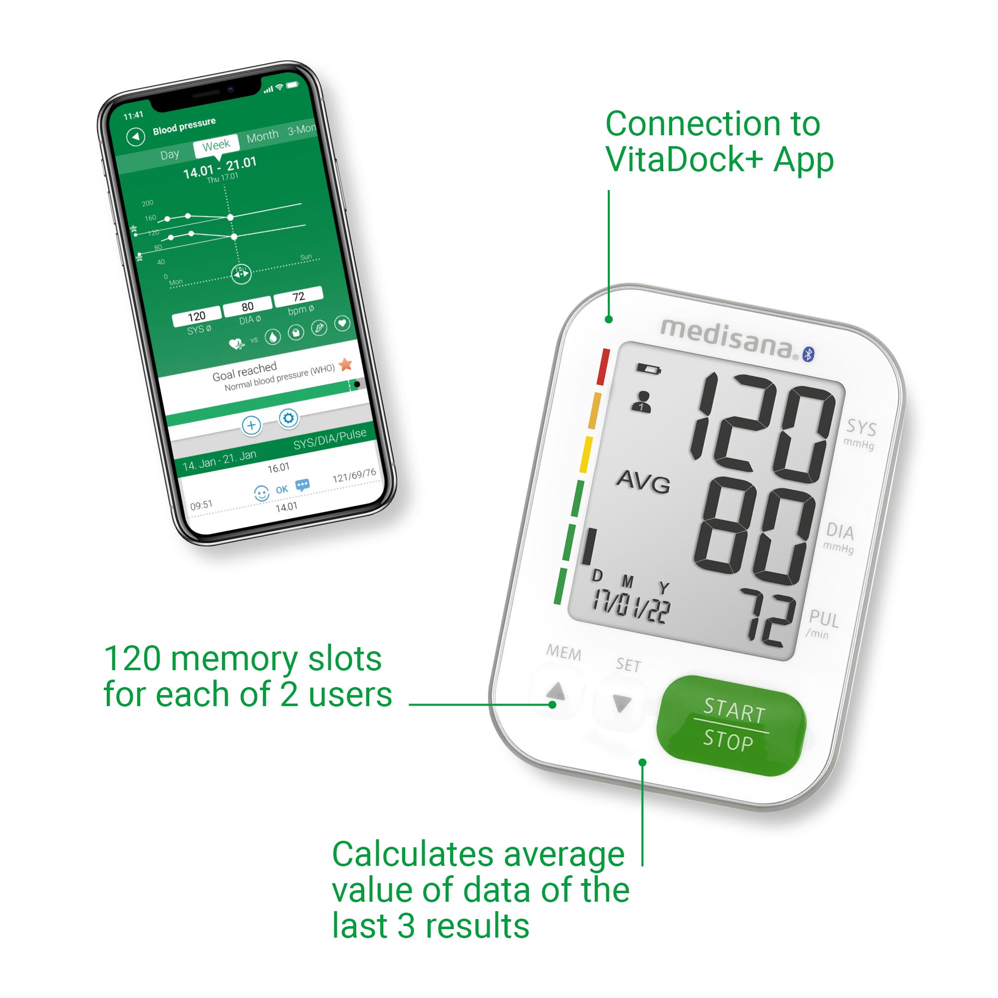 PhasedOut - medisana BU 570 Connect Oberarm-Blutdruckmessgerät Weiß