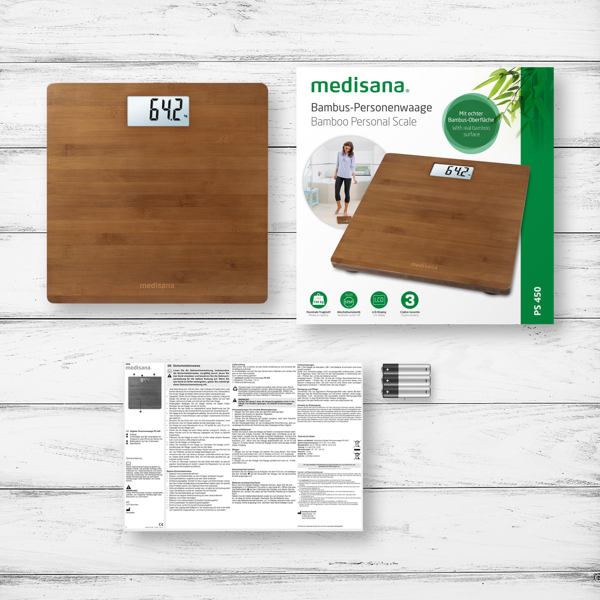 PhasedOut - medisana PS 450 Personenwaage Bambus