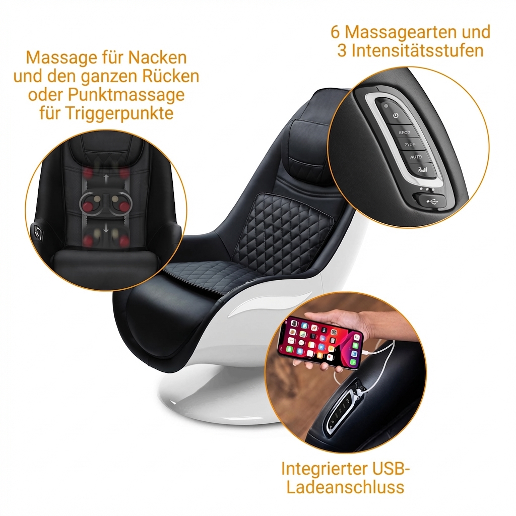 RS 660 | Lounge Sessel mit Massagefunktion und Hocker