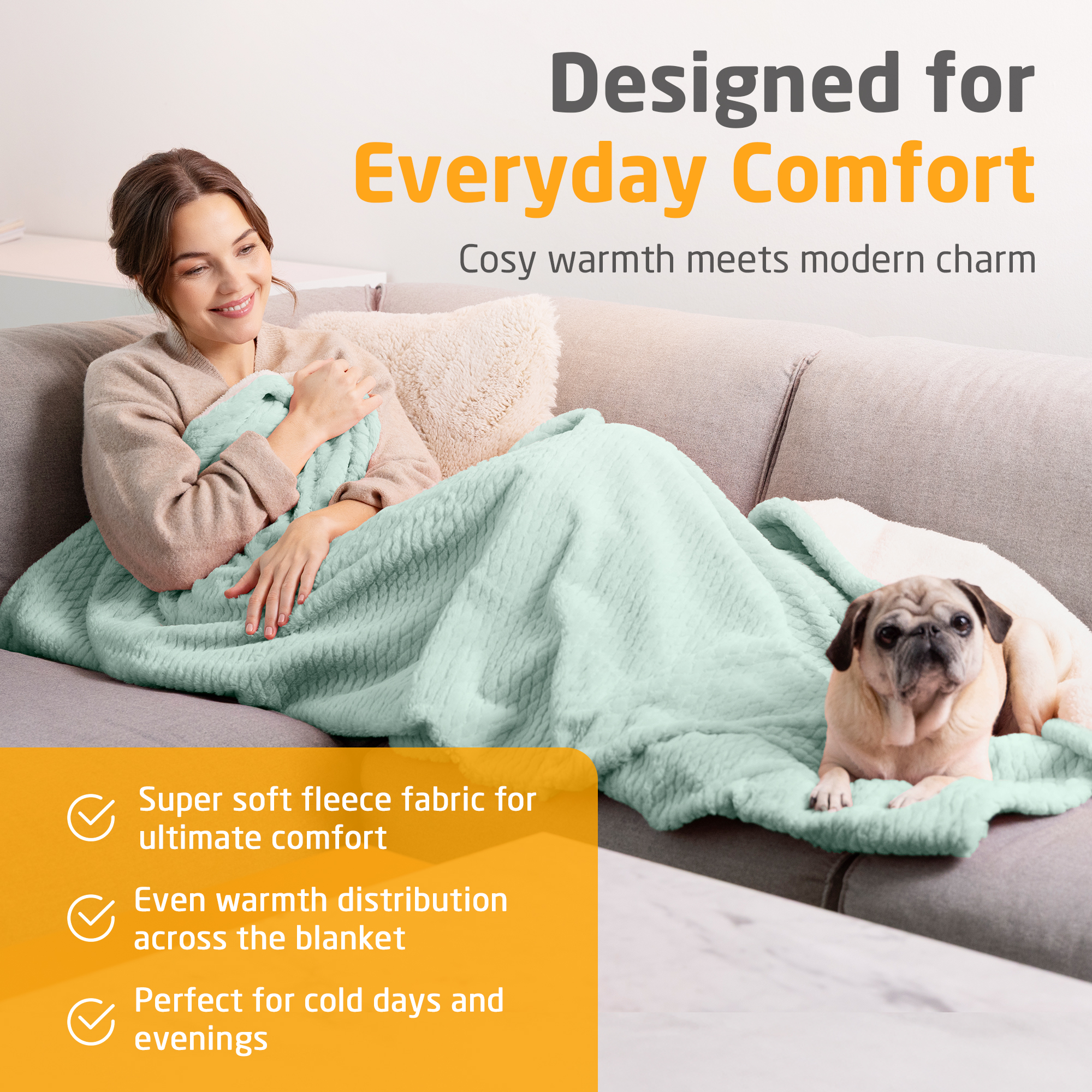 HB 417 | Cozy Heated Blanket | Sage Green