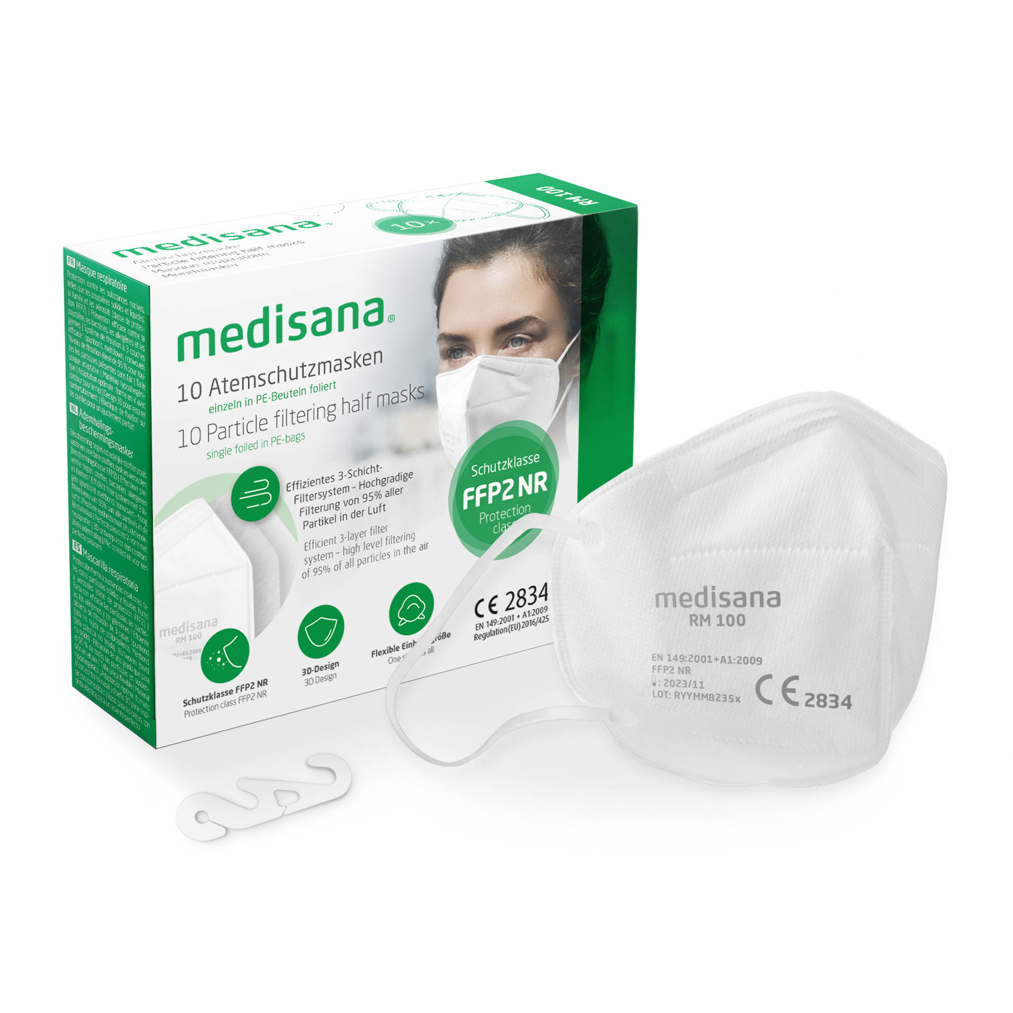 RM 100 FFP2 Maske - 10 Stück - weiß