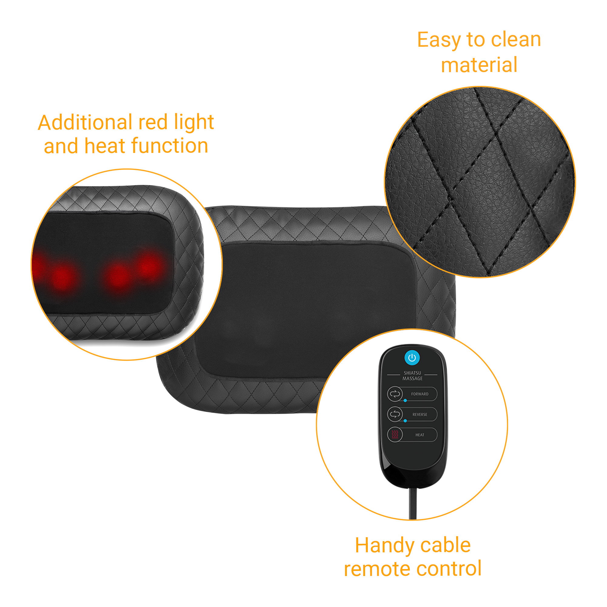 MCG 800 Black | Gel Shiatsu Massage Pillow