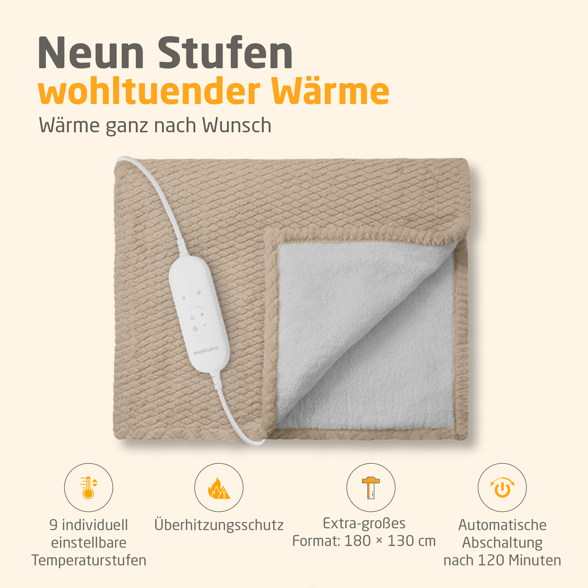 HB 419 | Kuschelheizdecke | sandcreme