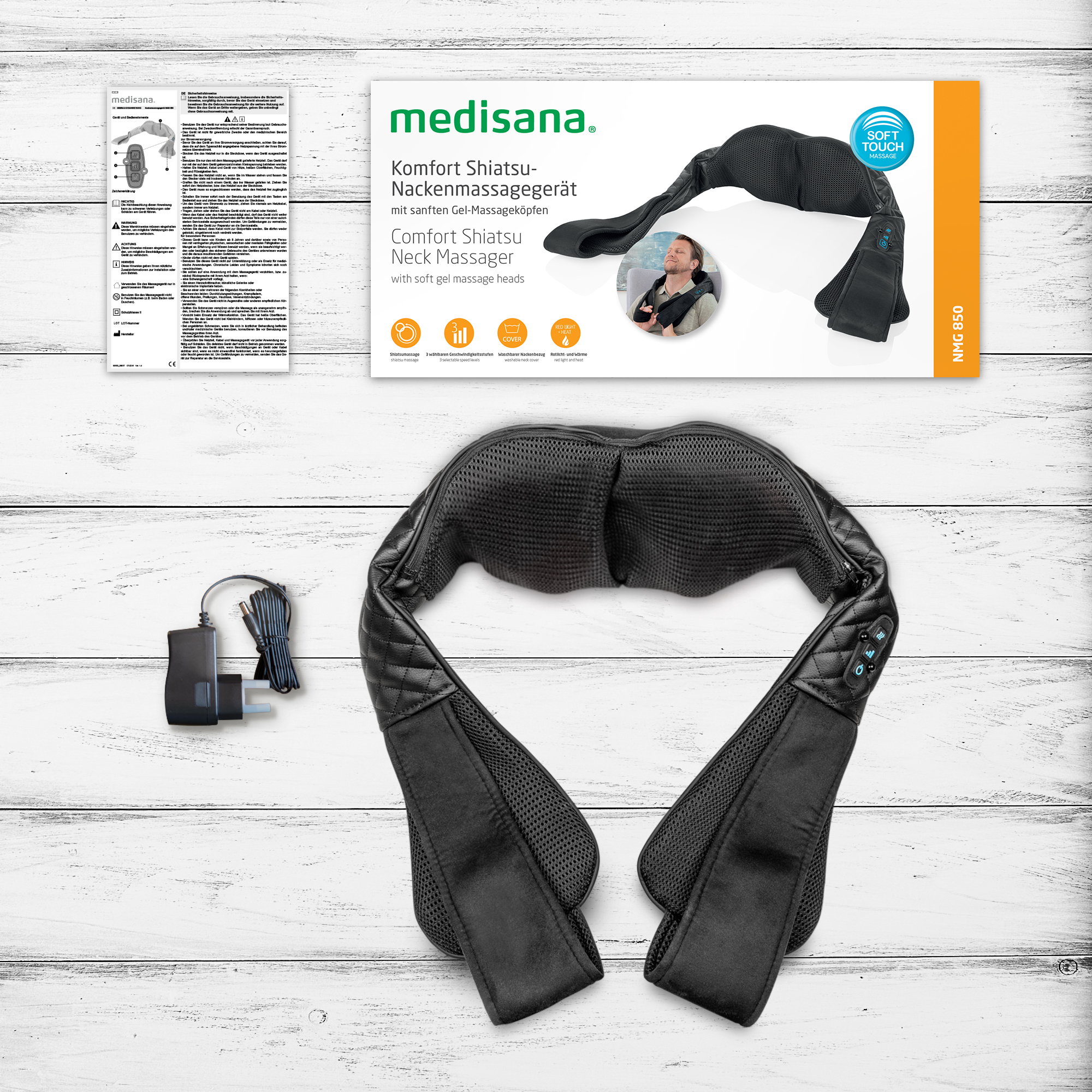 NMG 850 schwarz | Gel-Shiatsu-Nackenmassagegerät