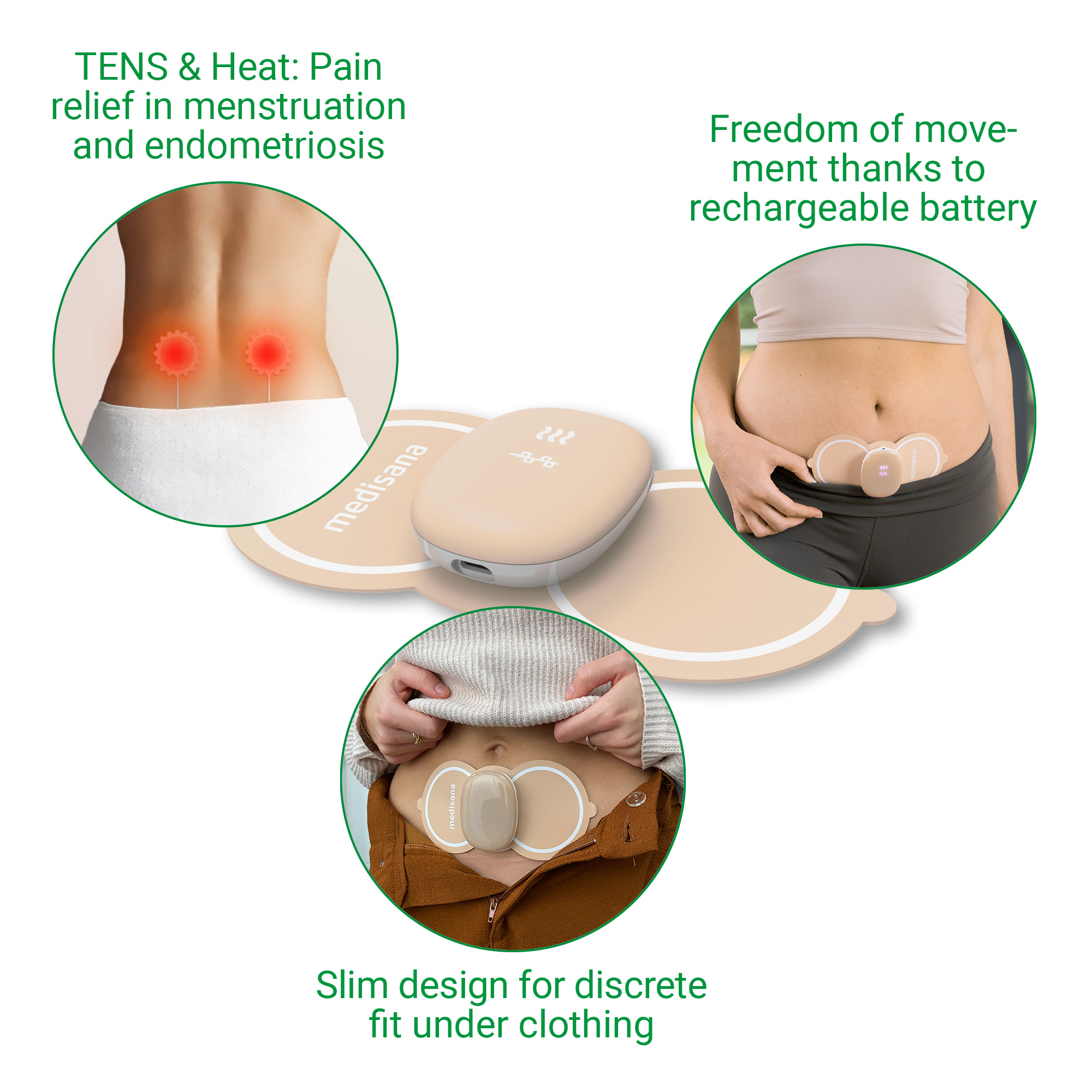 TT 250 | Menstruationsschmerz-Pad mit TENS & Wärme