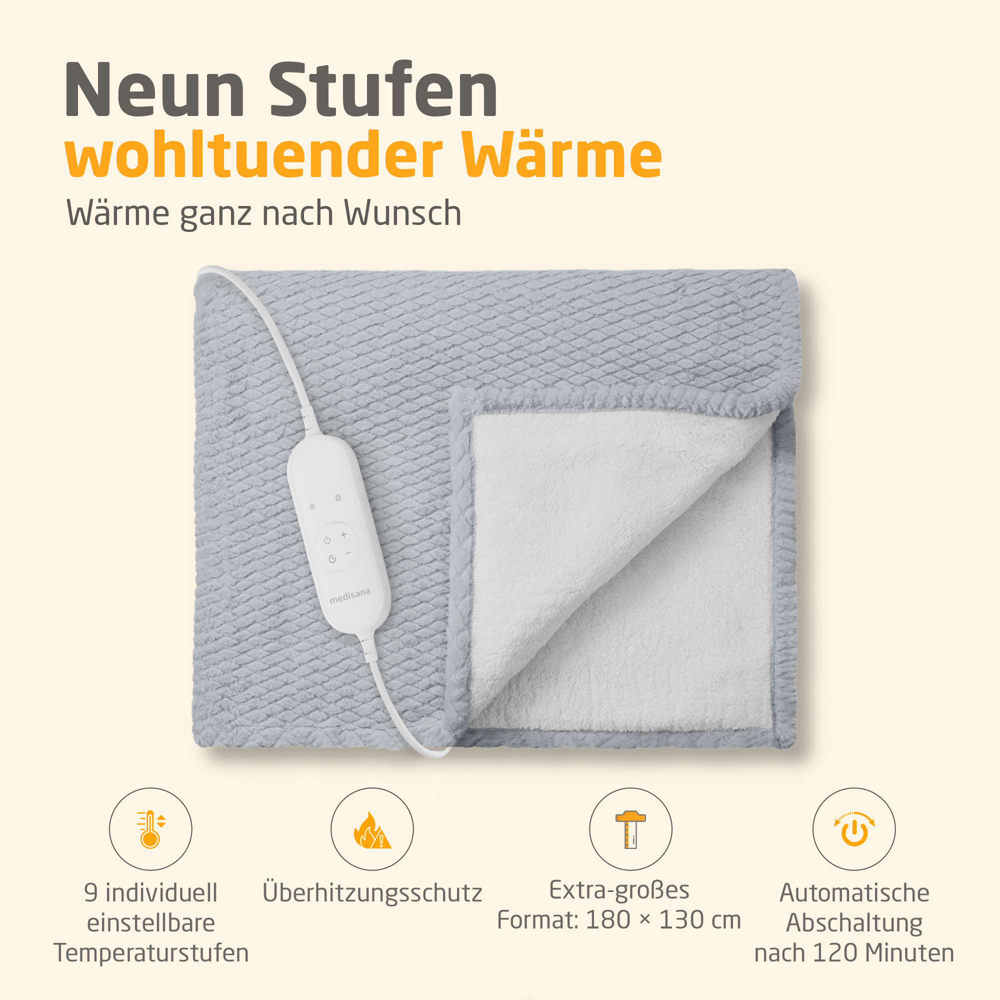 HB 416 | Kuschelheizdecke | hellgrau