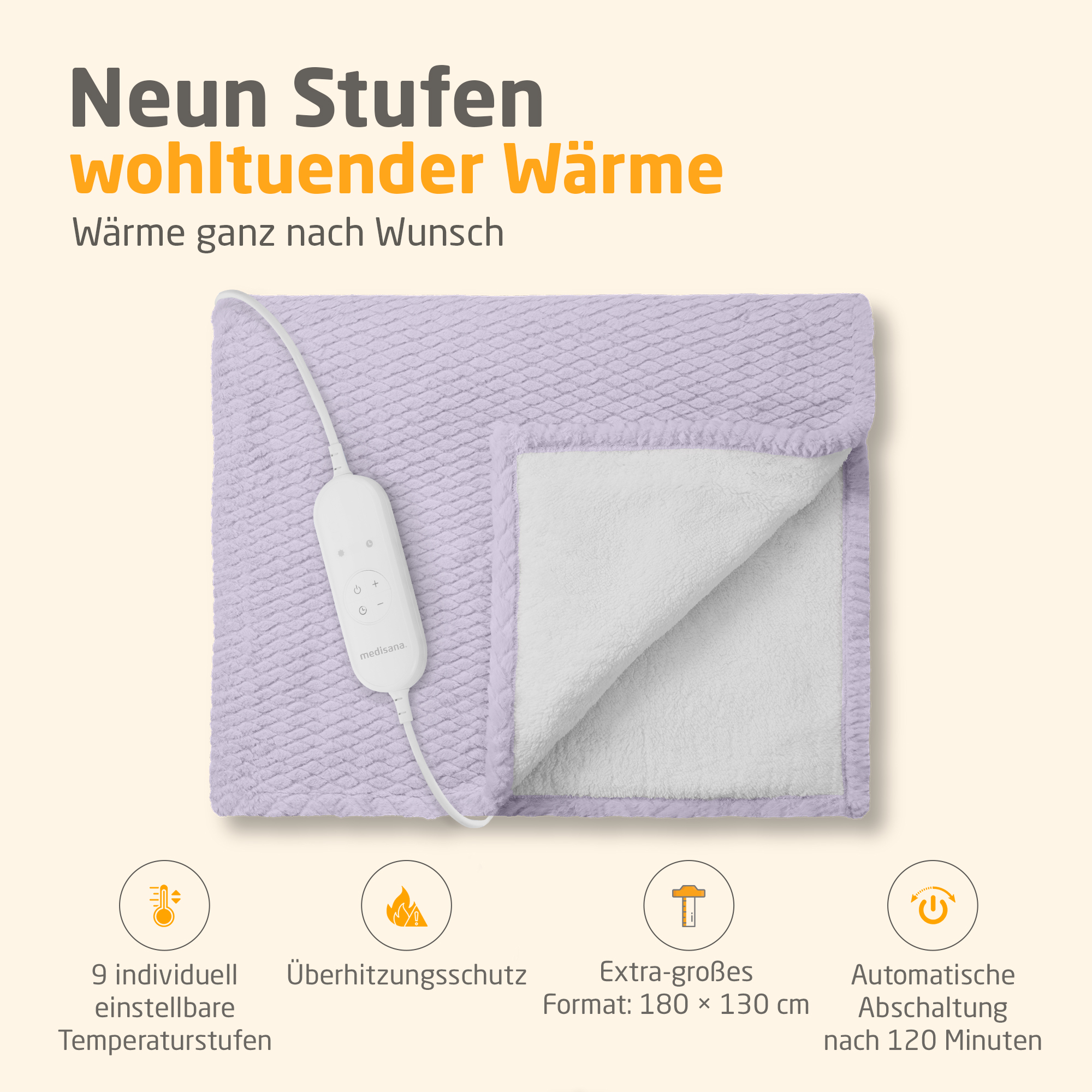 HB 418 | Kuschelheizdecke | zartlila