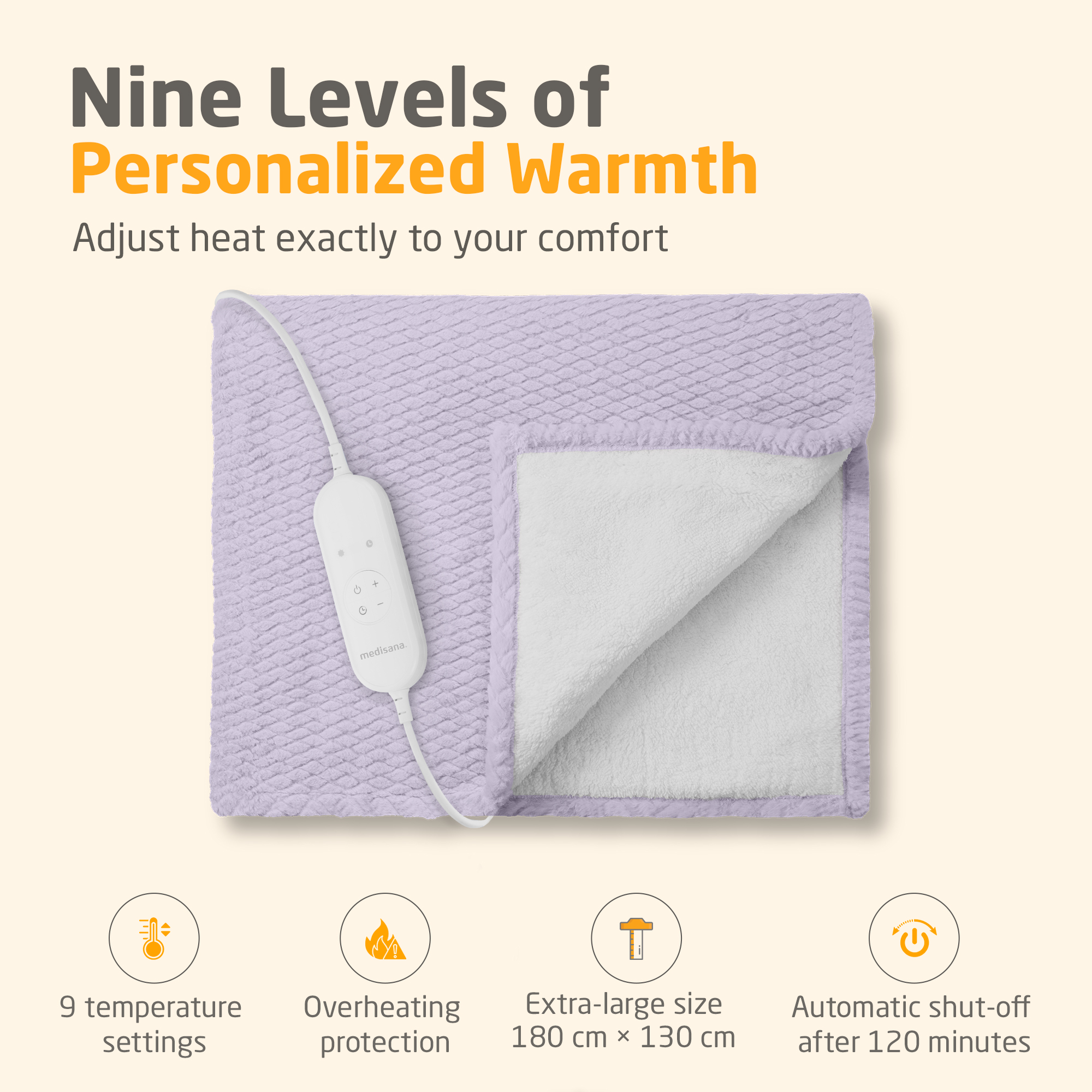 HB 418 | cozy heated blanket | soft lilac