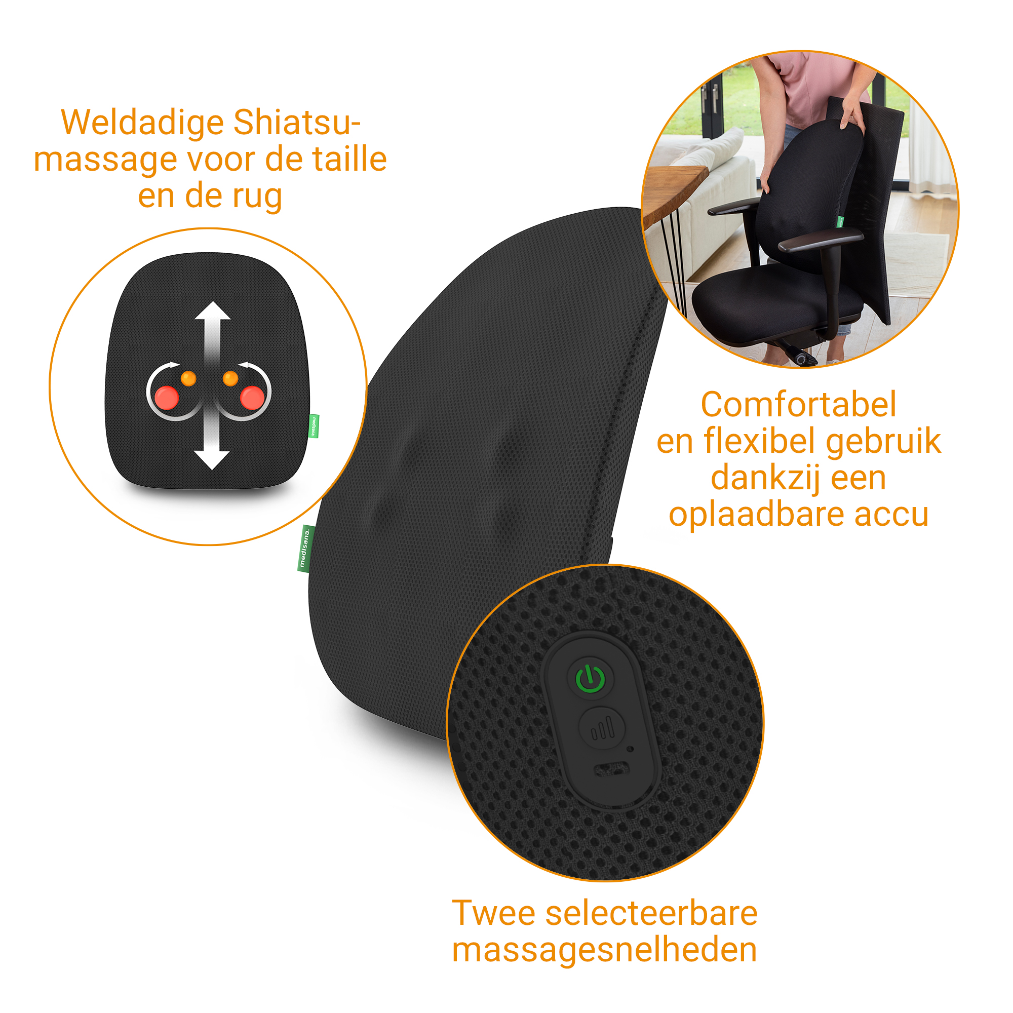 MC 500 kabelloses Shiatsu-Rückenmassagegerät