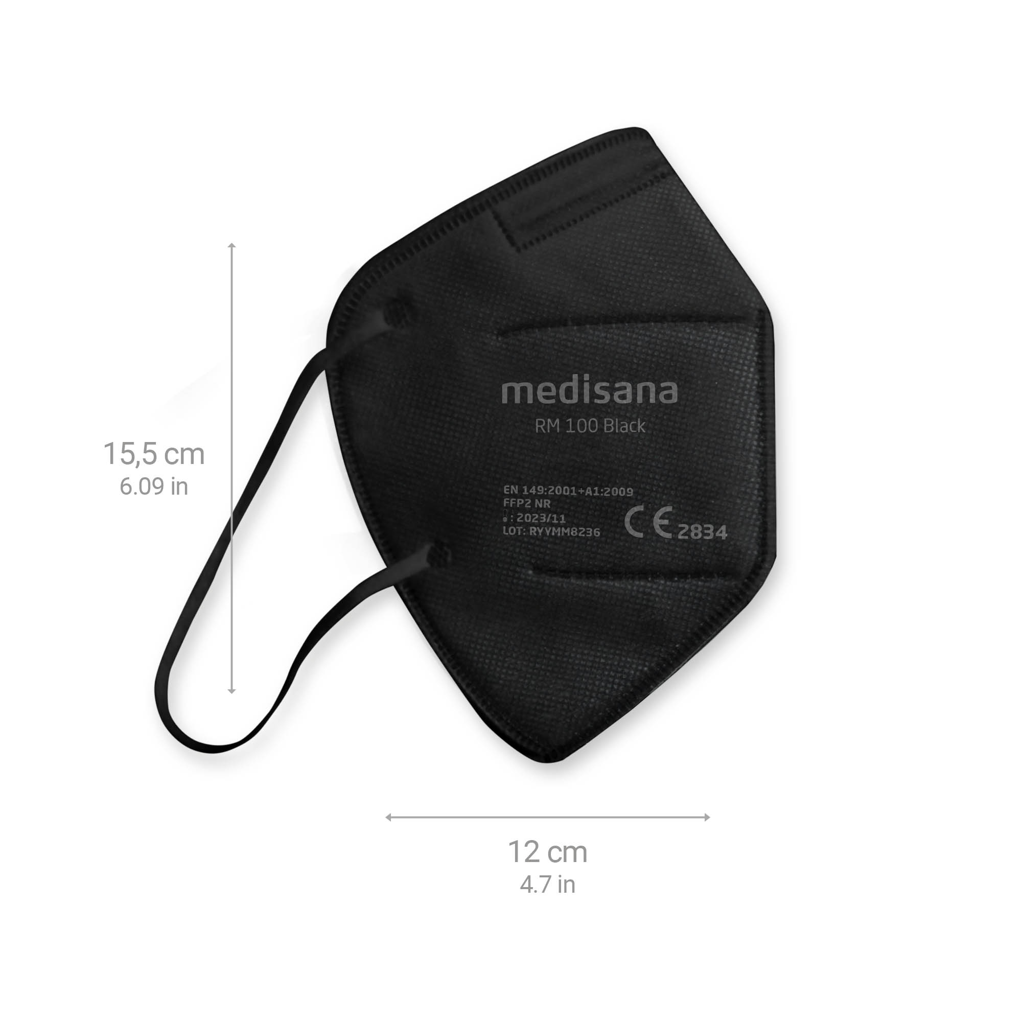 RM 100 | FFP2 Maske - 100 Stück - schwarz