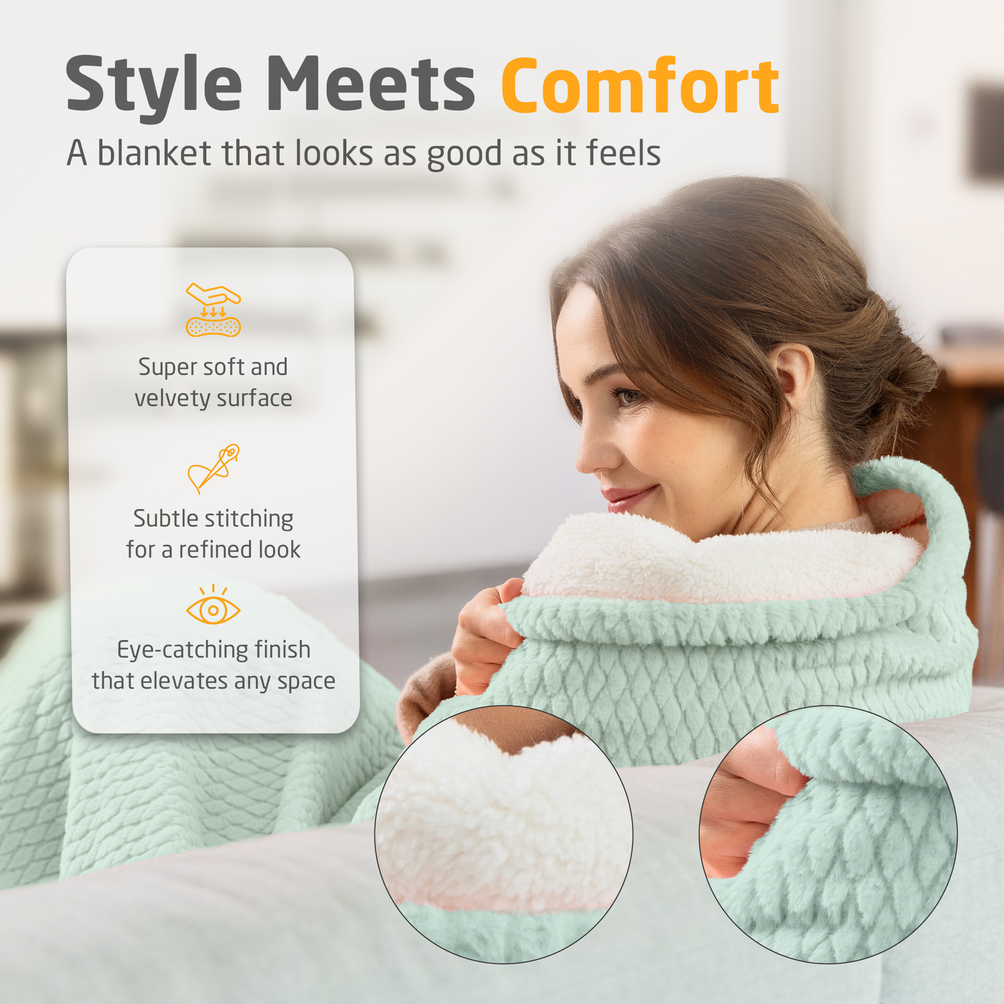 HB 417 | Cozy Heated Blanket | Sage Green