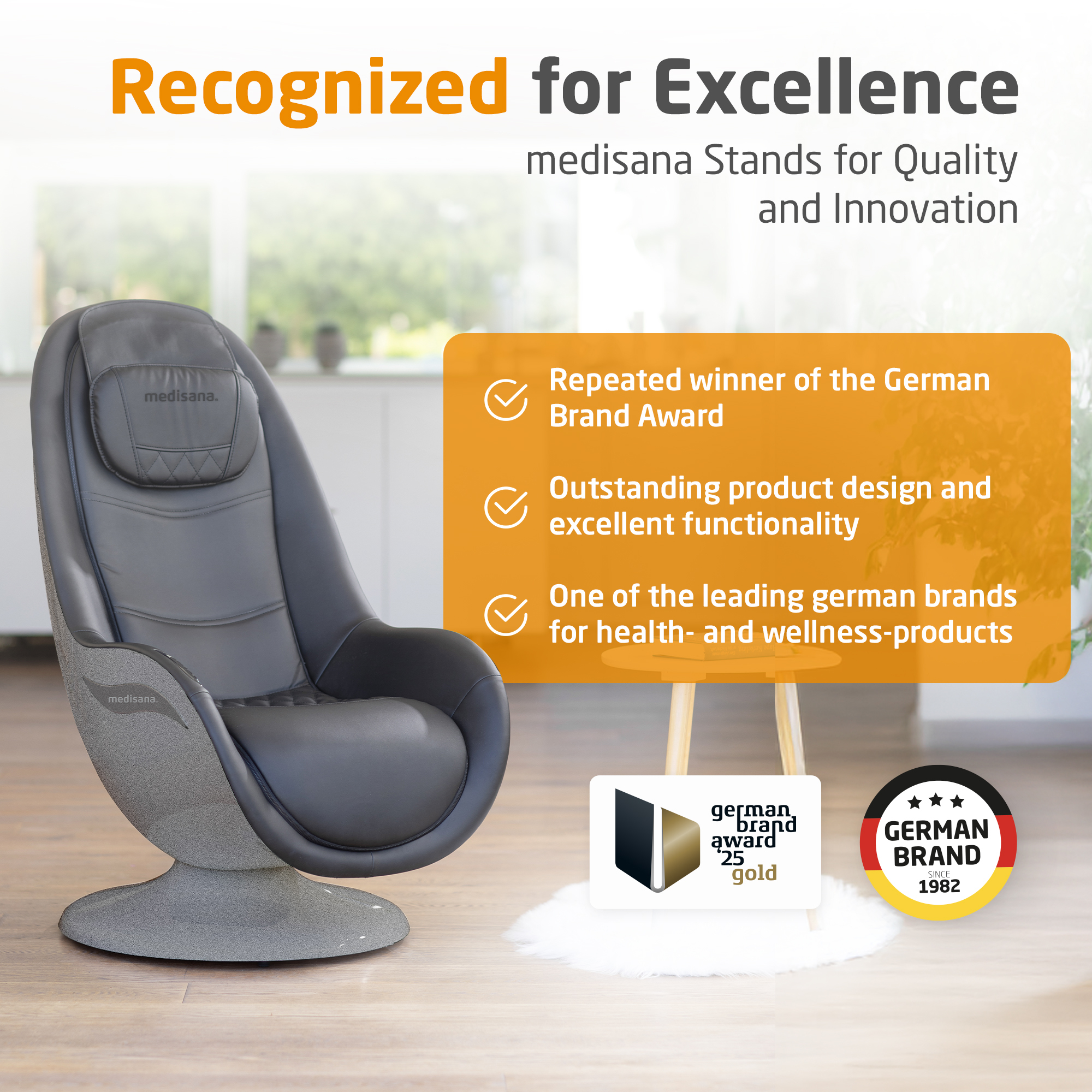 RS 670 | Lounge chair with massage function and ottoman
