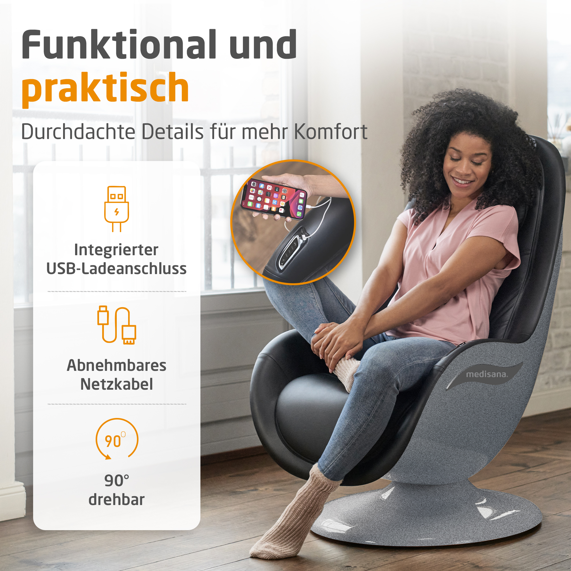 RS 670 | Lounge Sessel mit Massagefunktion und Hocker