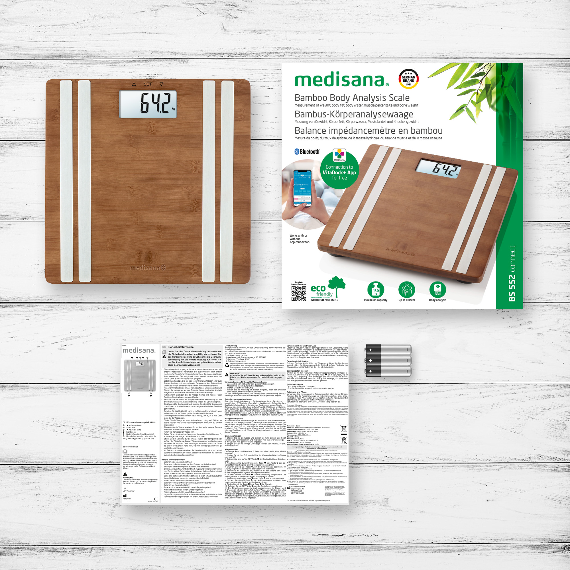 BS 552 connect | Bamboo Body Composition Scale