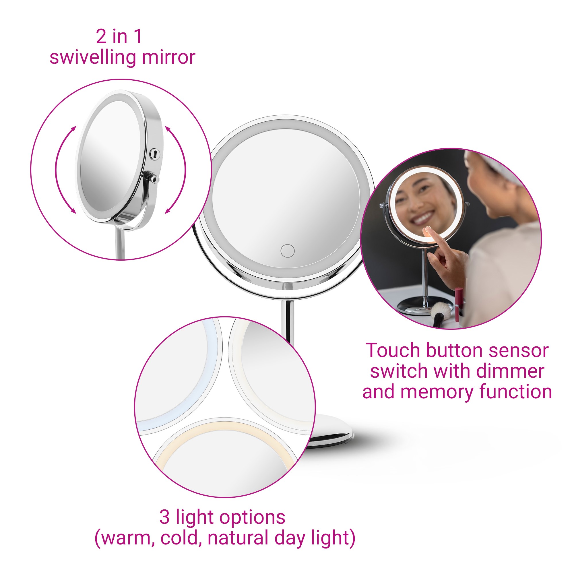 CM 844 | 2-in-1 cosmetic mirror