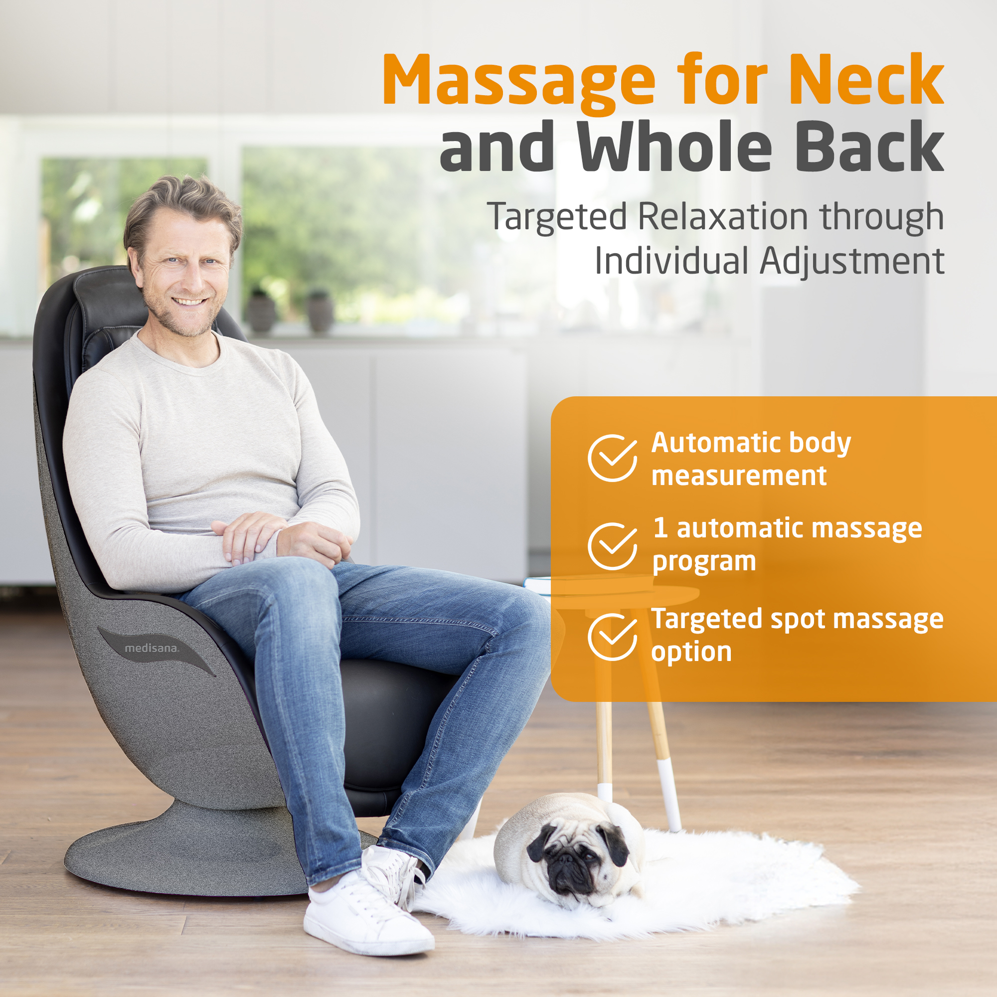RS 670 | Lounge chair with massage function and ottoman