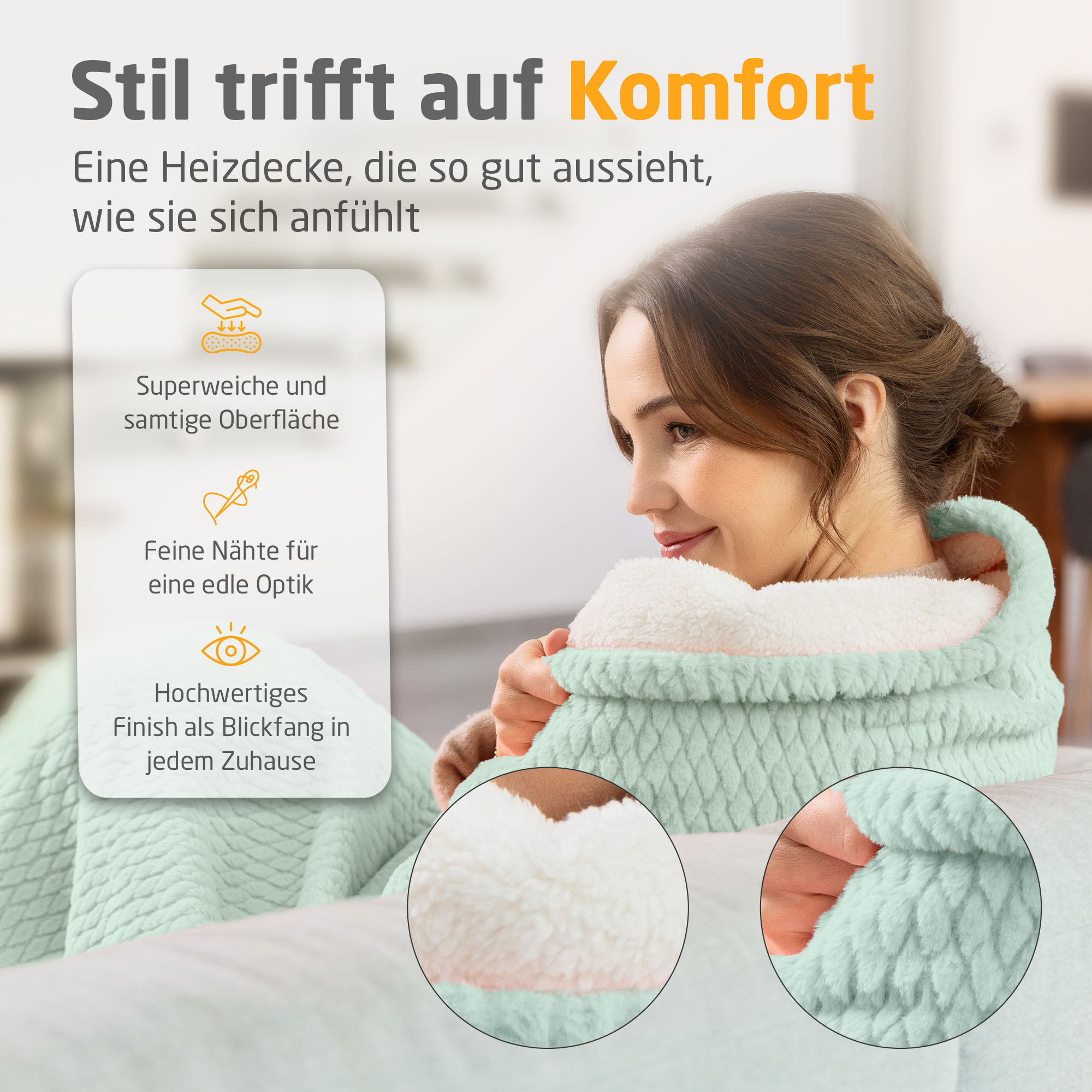 HB 417 | Kuschelheizdecke | salbeigrün
