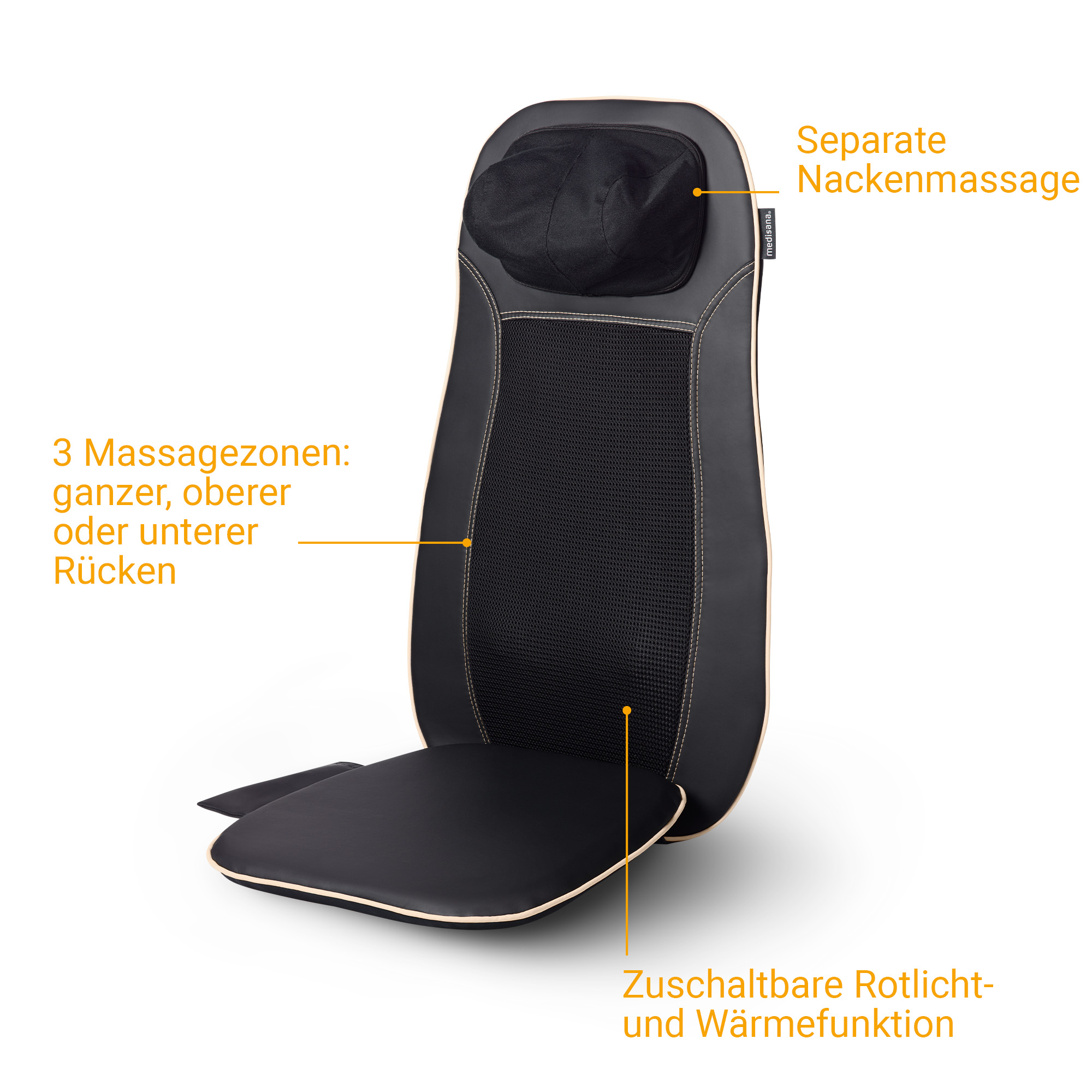medisana massagematte mit vibrations- und wärmefunktion medisana MM 825 tapis de massage électrique pour tout le corps main image 1