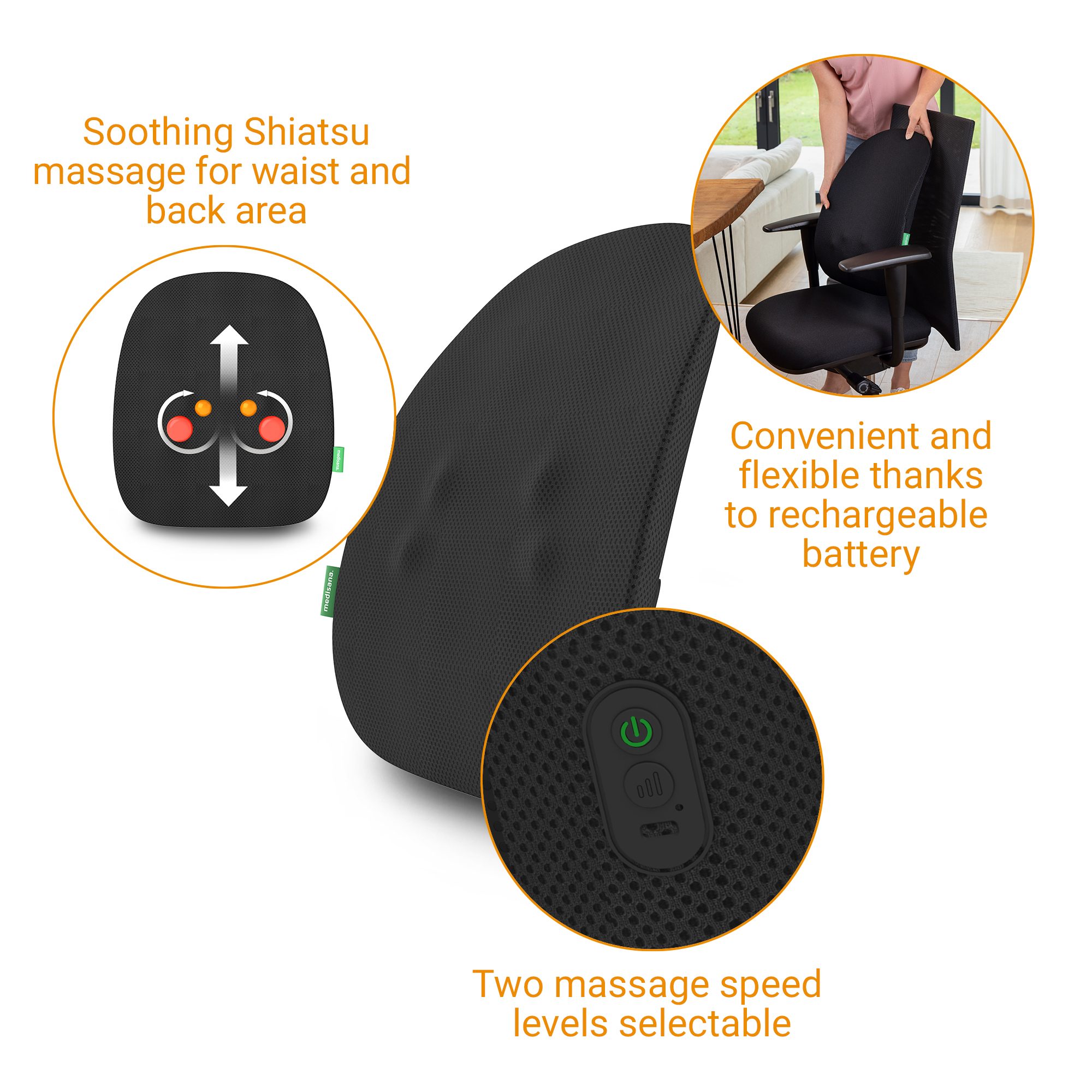 MC 500 | kabelloses Shiatsu-Rückenmassagegerät