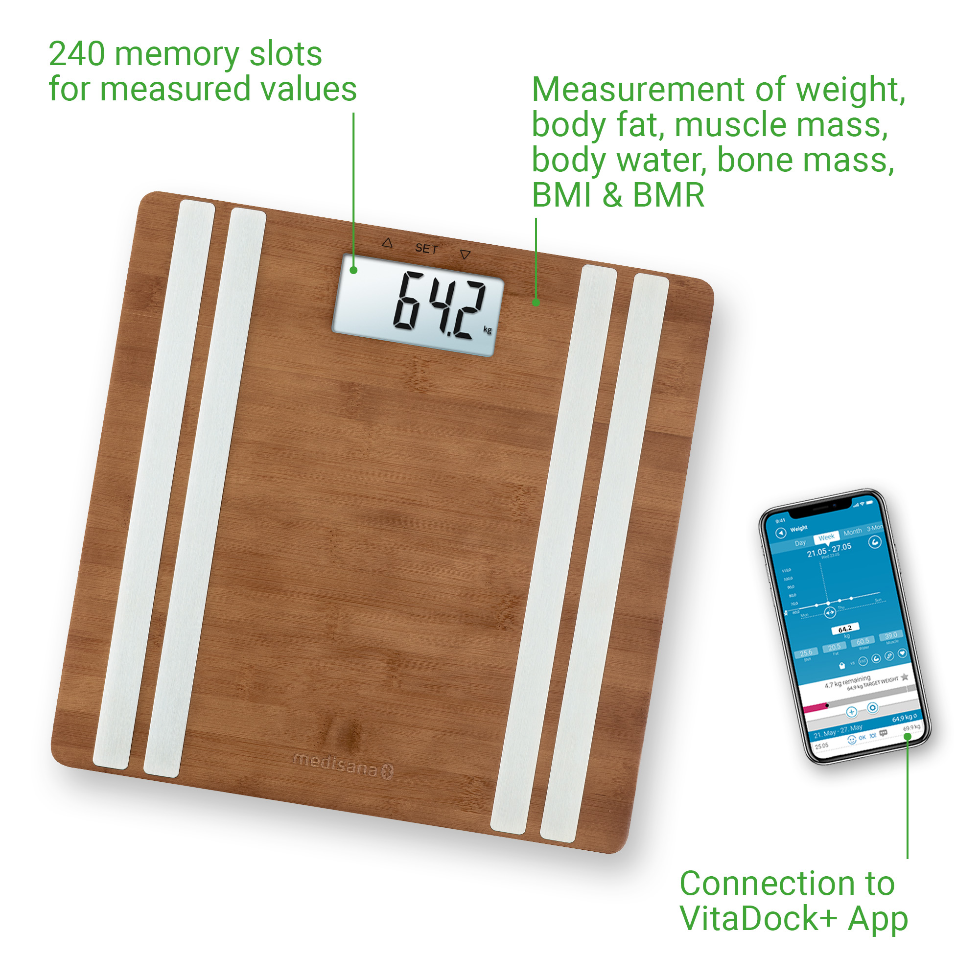 BS 552 connect | Bamboo Body Composition Scale