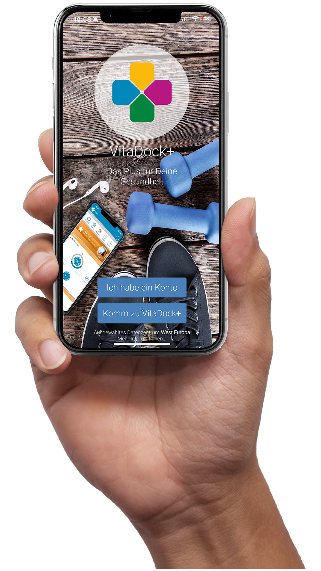 Hand mit Handy