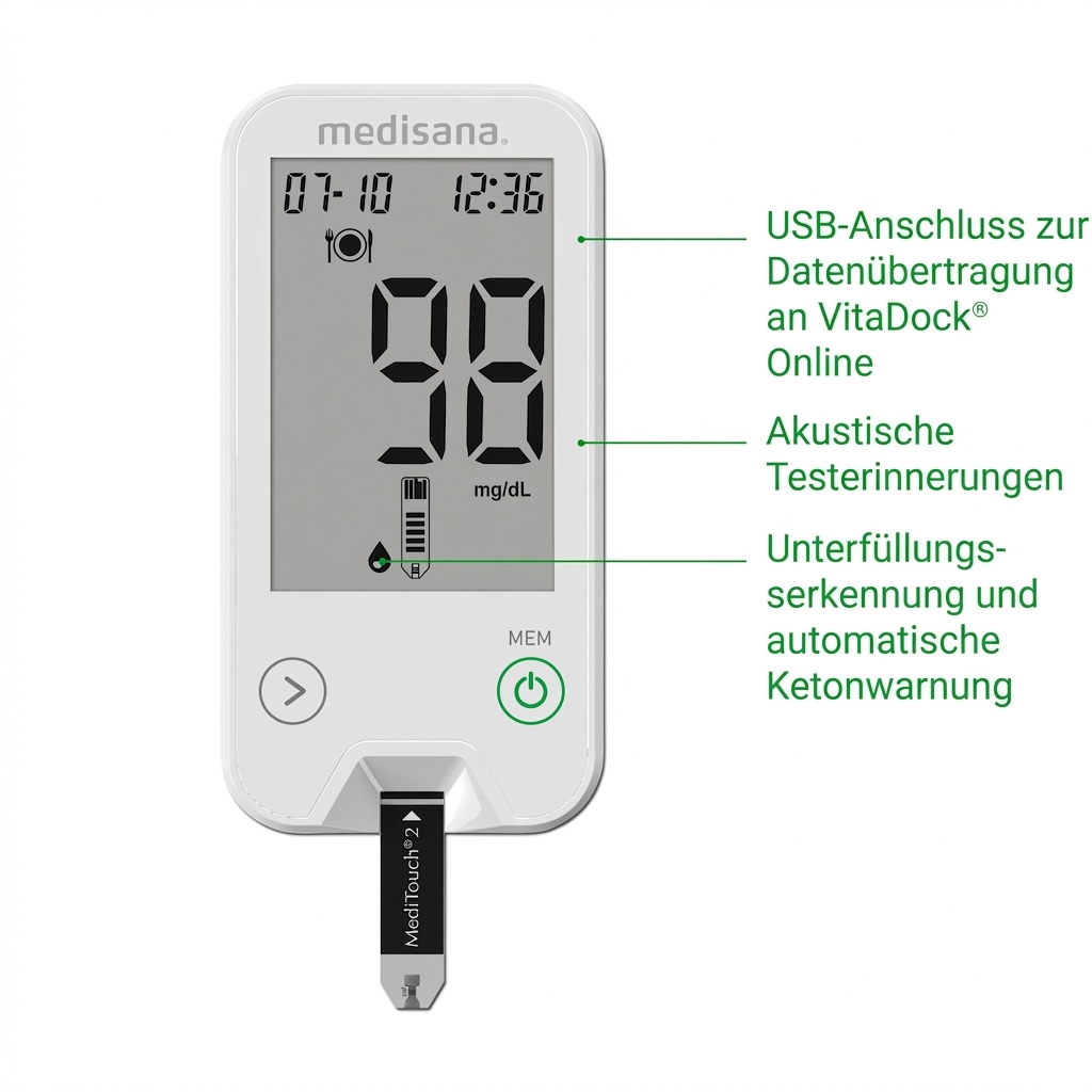 MediTouch 2 mg/dL | Blutzuckermessgerät