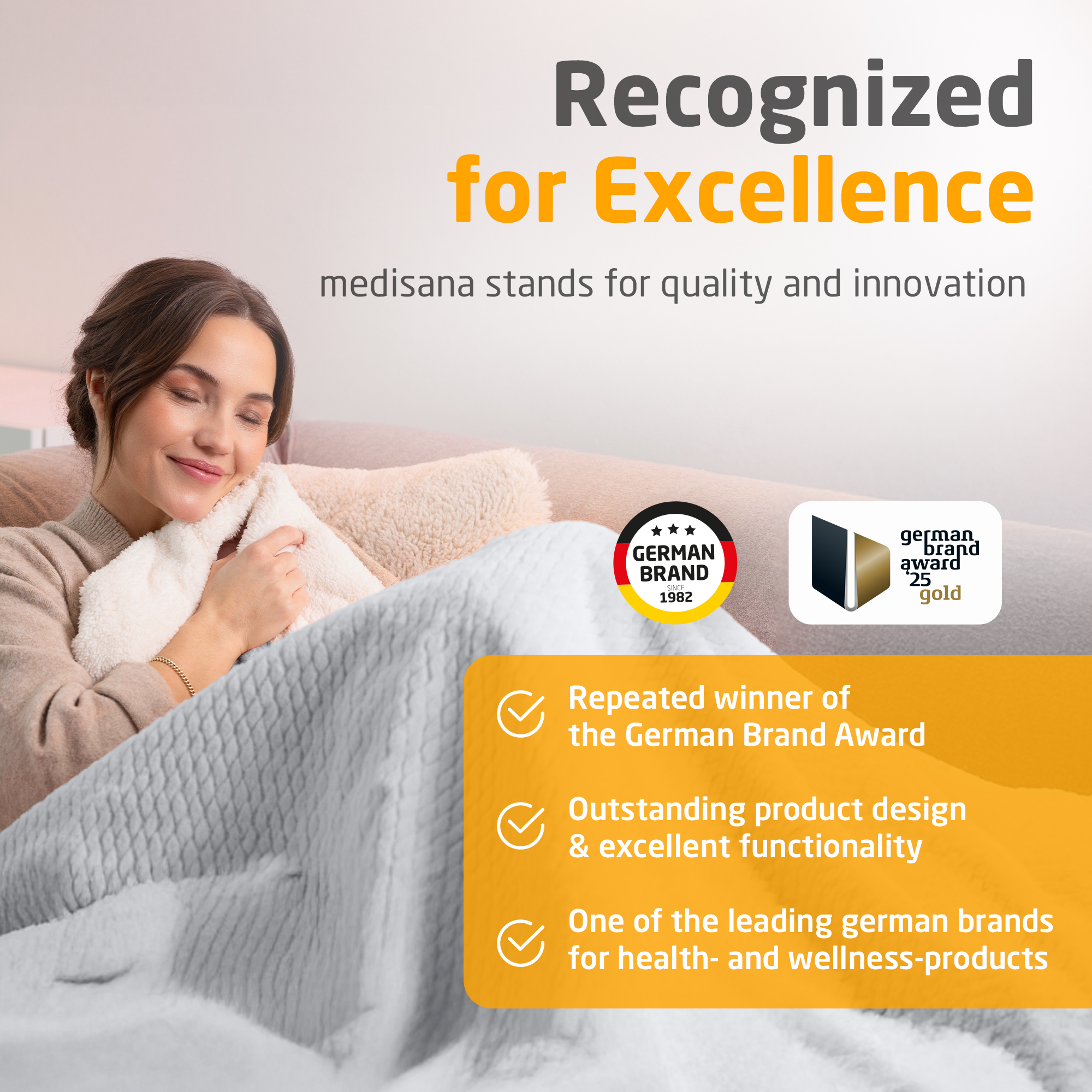 HB 416 | Plush Heated Blanket | Light Grey