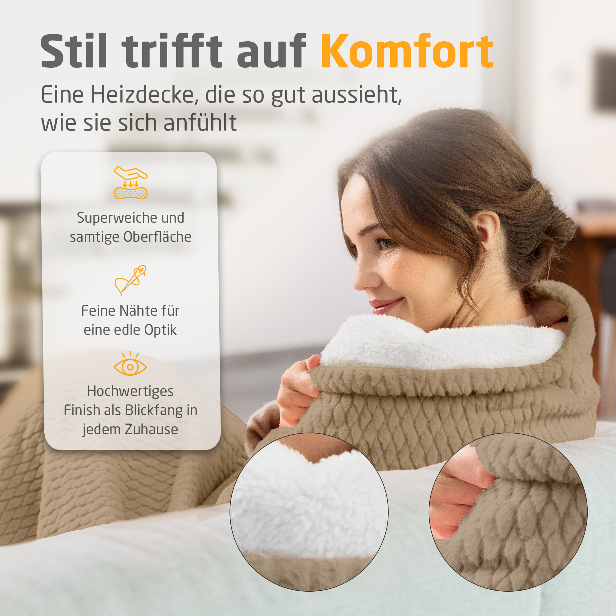 HB 419 | Kuschelheizdecke | sandcreme