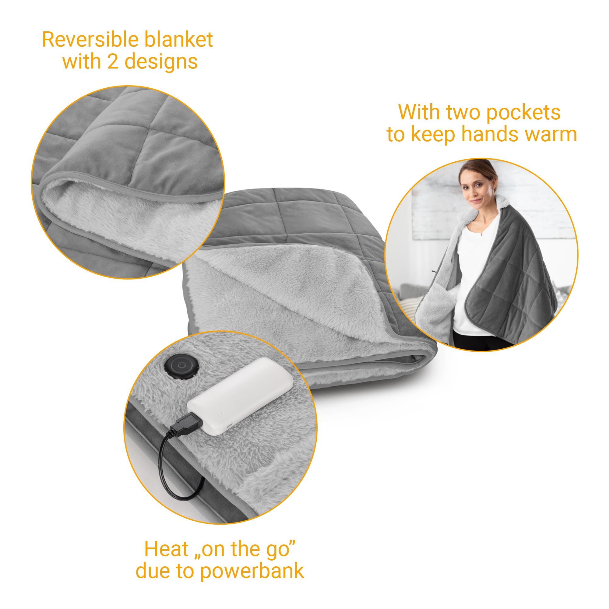HB 674 | Portable Heated Blanket 3-in-1