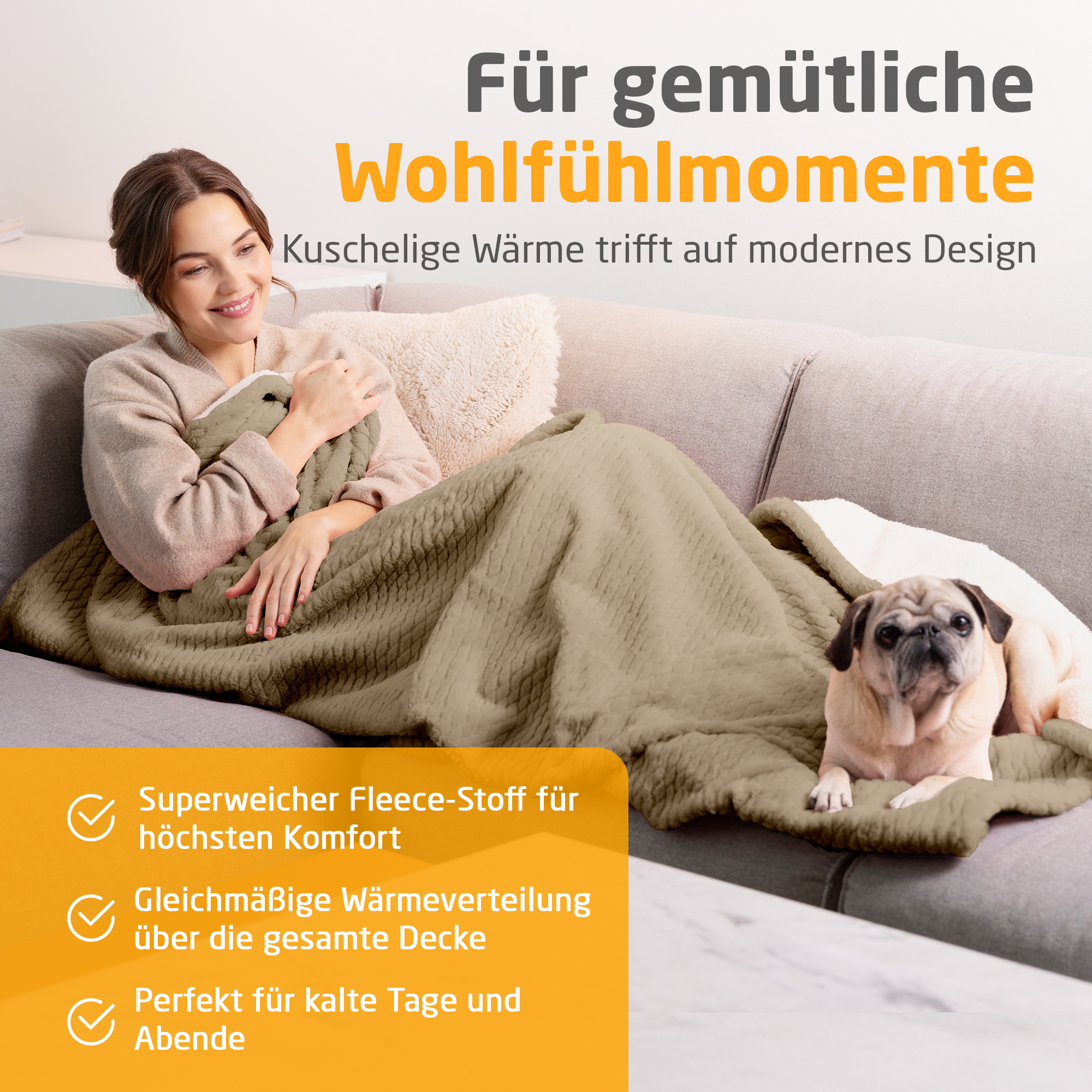 HB 419 | Kuschelheizdecke | sandcreme