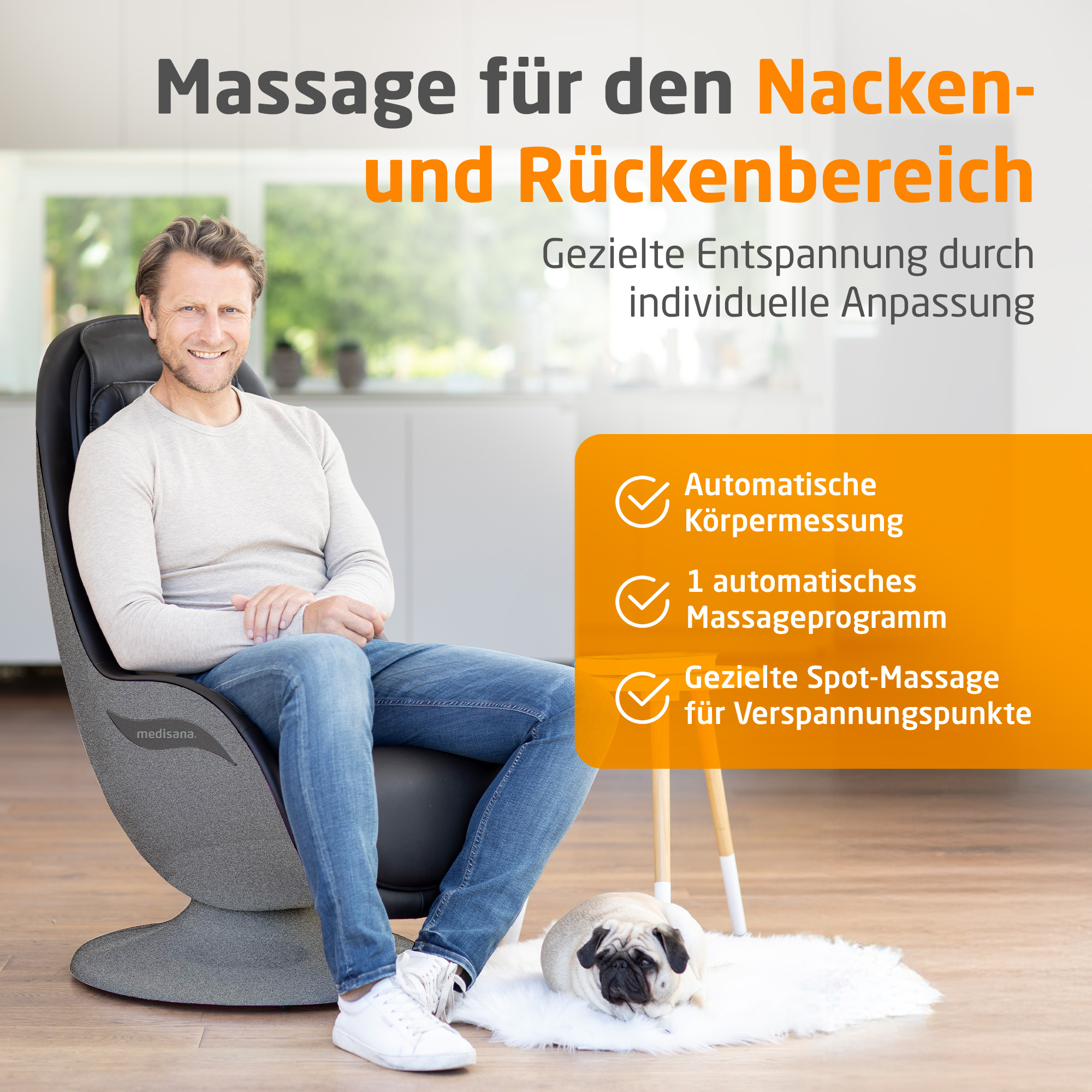 RS 670 | Lounge Sessel mit Massagefunktion und Hocker