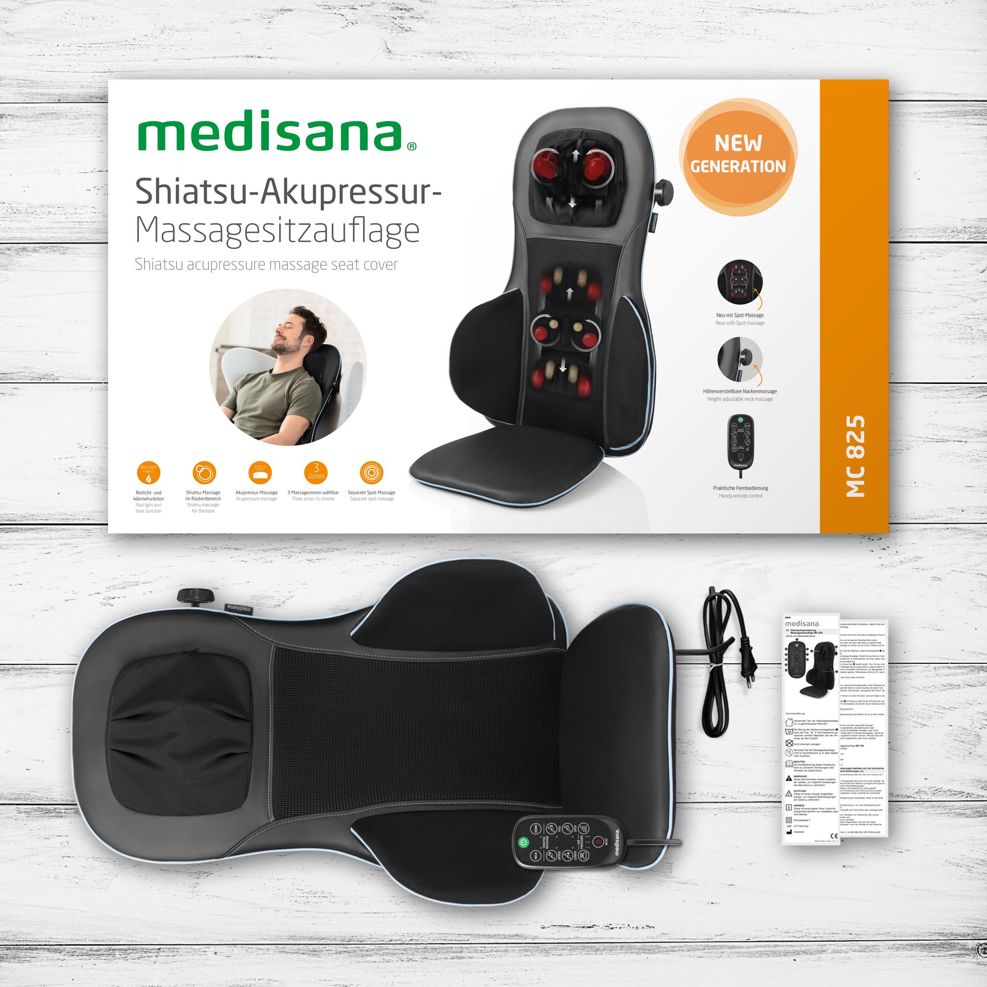 MC 825| Shiatsu Acupressure Massage Seat Pad