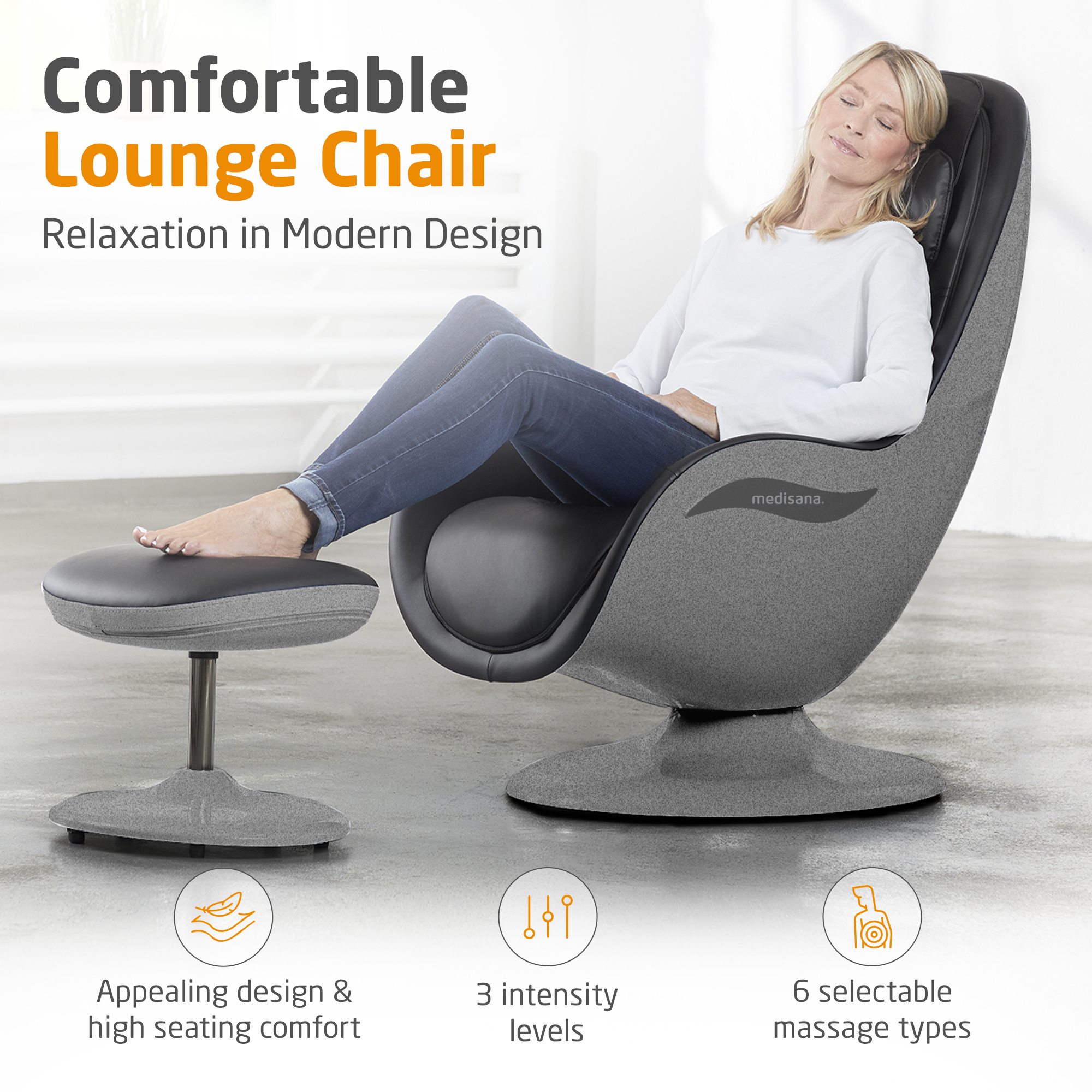 RS 670 | Lounge Sessel mit Massagefunktion und Hocker