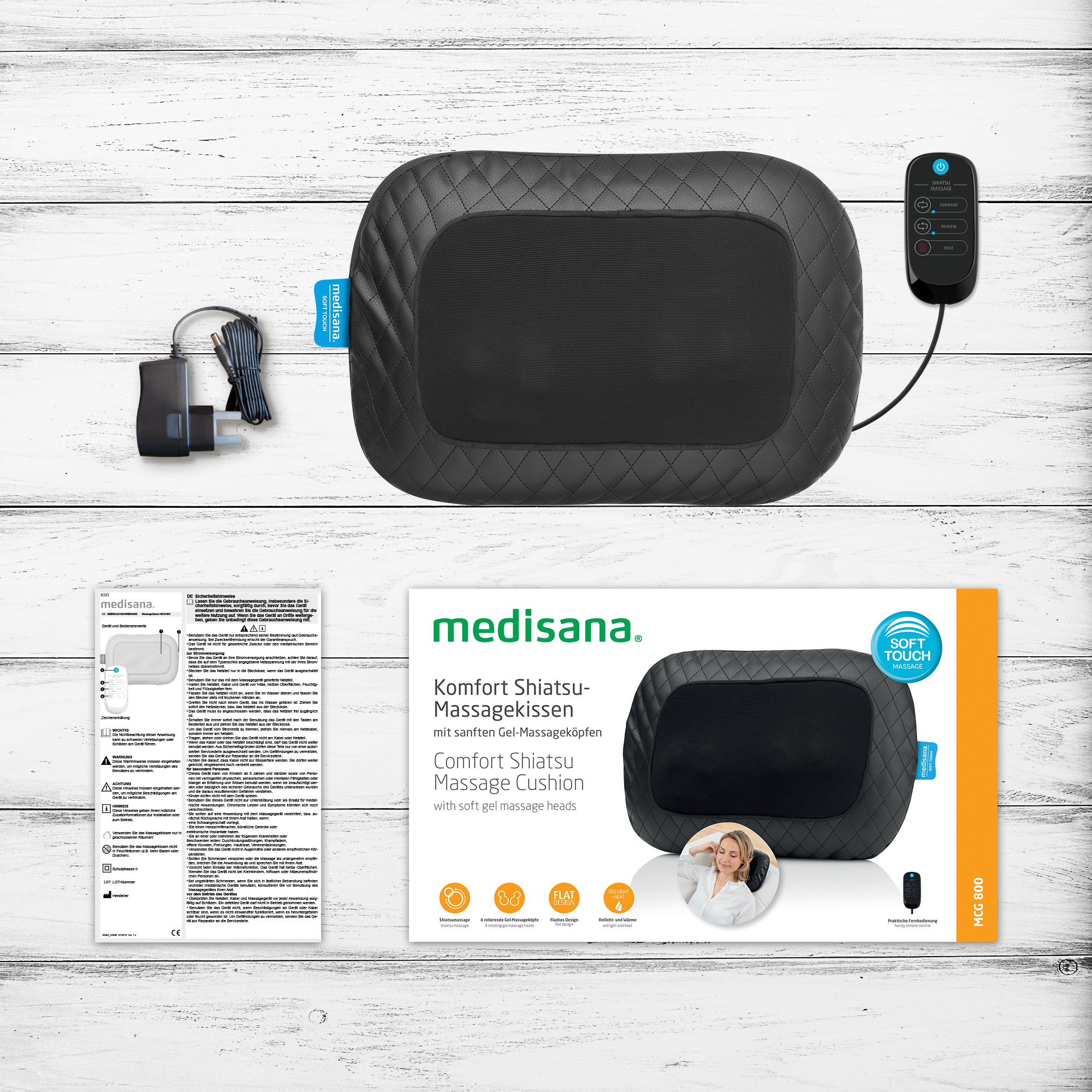 MCG 800 Black | Gel Shiatsu Massage Pillow