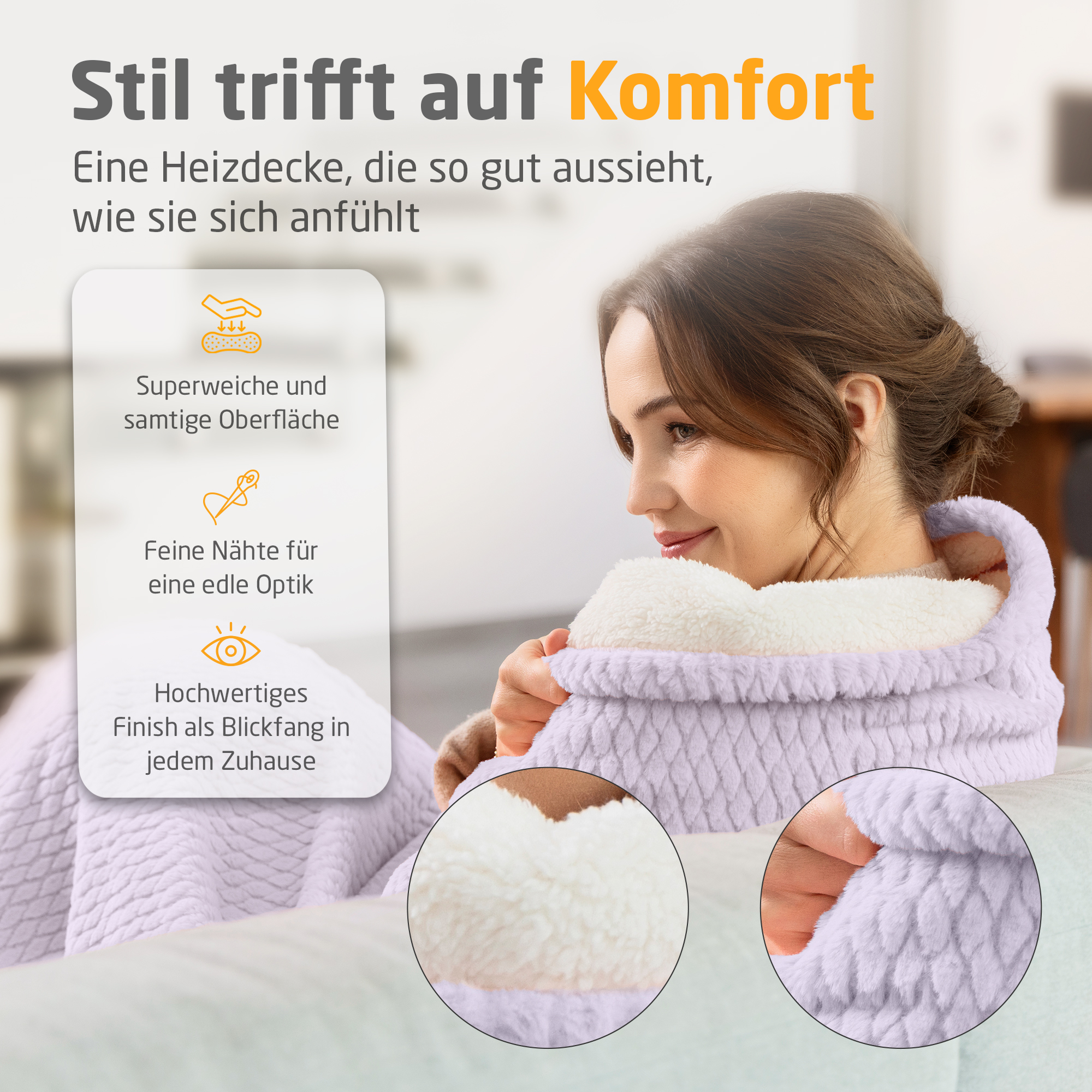 HB 418 | Kuschelheizdecke | zartlila